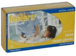 Feelers Latex Powdered Examination Gloves 100pk