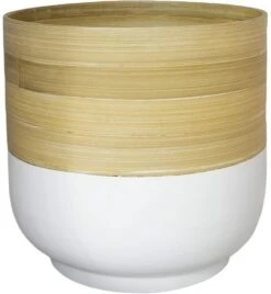 Ivyline Bamboo Planter - White - 19cm