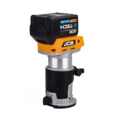 JCB 18V B/L Router With 3x Bases (trimmer, Offset, Incline) 5.0ah Lithium-Ion Battery And Charger In