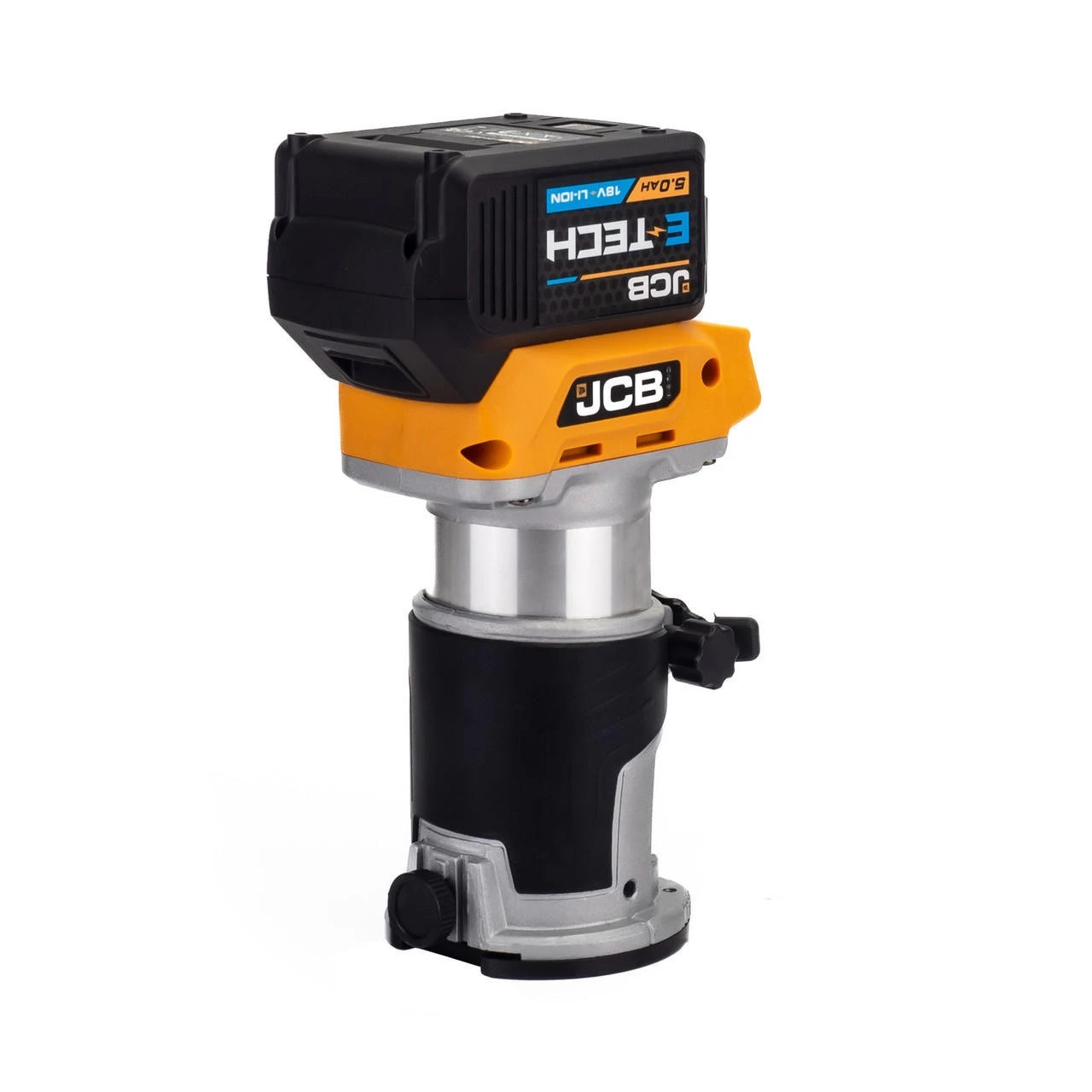 JCB 18V B/L Router With 3x Bases (trimmer, Offset, Incline) 5.0ah Lithium-Ion Battery And Charger In 3 JCB 18V B/L Router With 3x Bases (trimmer, Offset, Incline) 5.0ah Lithium-Ion Battery And Charger In